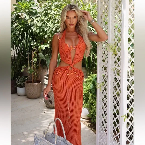 Jaded London Nadia Beaded Crochet Maxi Dress - Picture 8 of 14